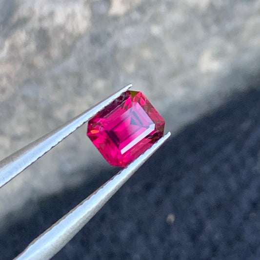 Pinkish Red Garnet from Malawi, Emerald Cut 1.05 Carat
