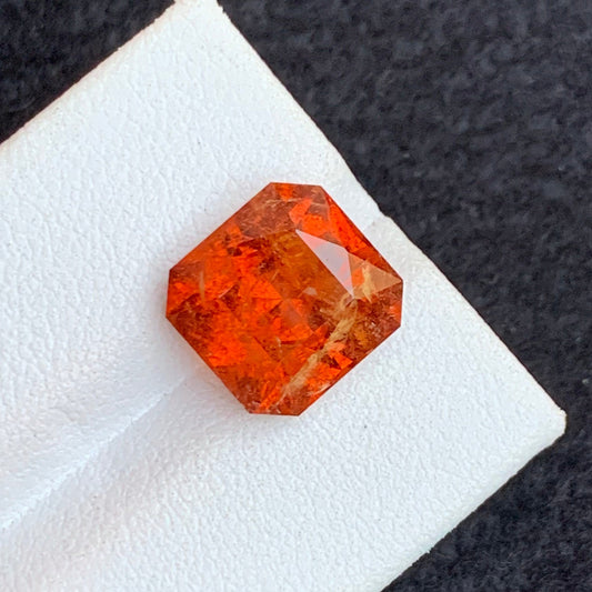 Hessonite Garnet from Afghanistan, Fancy Asscher Cut 7.30 Cts