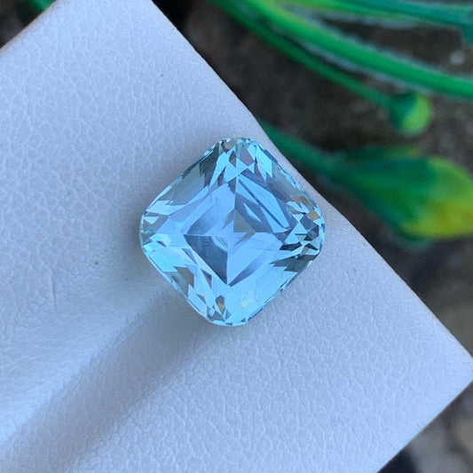 Aquamarine Gemstone from Pakistan, Cushion Cut 4.30 Carats