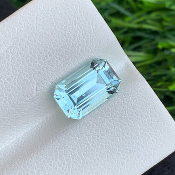 Aquamarine Gemstone from Pakistan, Emerald Cut 3.05 Carats