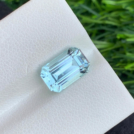 Aquamarine Gemstone from Pakistan, Emerald Cut 3.05 Carats