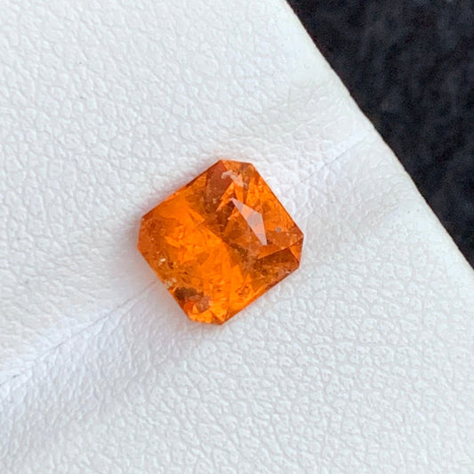 Orange Garnet from Afghanistan, Fancy Asscher Cut 1.60 Cts
