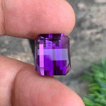 Pink Purple Amethyst from Brazil, Pixel Cut 15.05 Carats