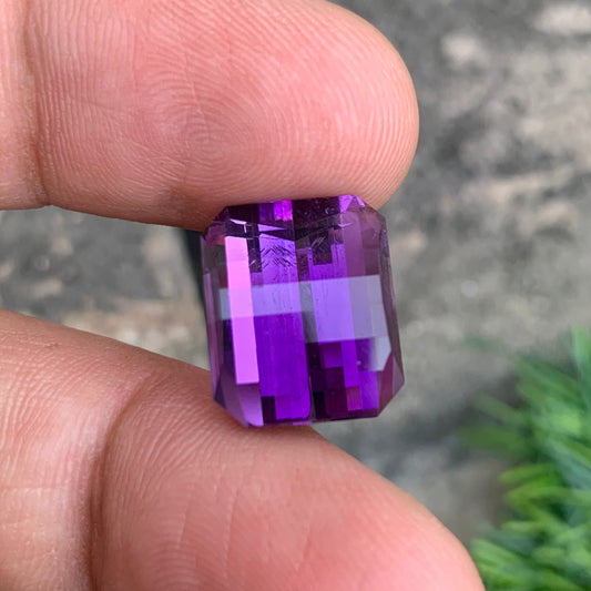 Pink Purple Amethyst from Brazil, Pixel Cut 15.05 Carats