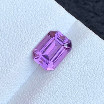 Amazing Pink Purple Amethyst from Brazil, Emerald Cut 1.35 Cts