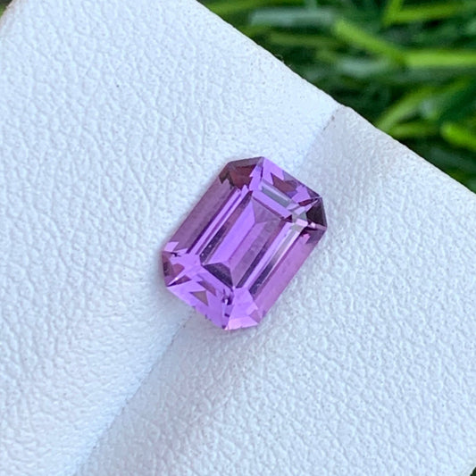 Amazing Pink Purple Amethyst from Brazil, Emerald Cut 1.35 Cts
