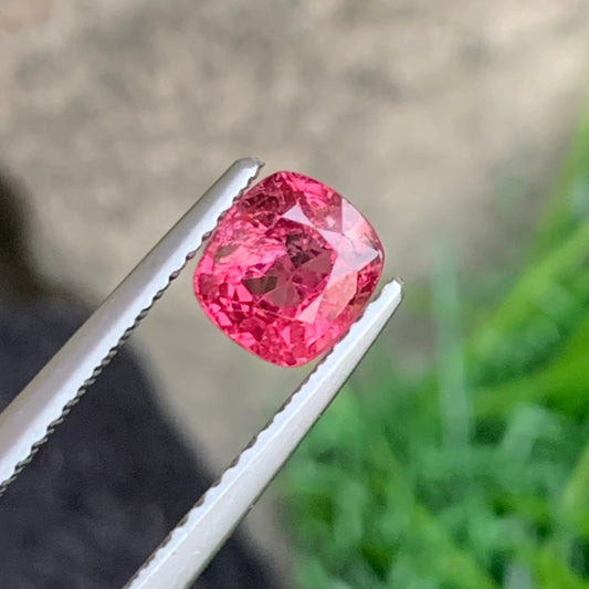 Vivid Pink Spinel Gemstone from Burma, Cushion Cut 1.05 Cts