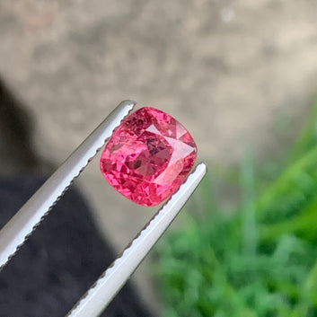 Vivid Pink Spinel Gemstone from Burma, Cushion Cut 1.05 Cts