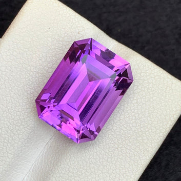 Pinkish Purple Amethyst from Brazil, Emerald Cut 11.85 Cts
