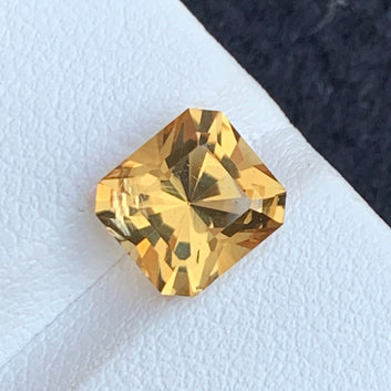 Faceted Citrine from Brazil, Fancy Emerald Cut 2.45 Cts