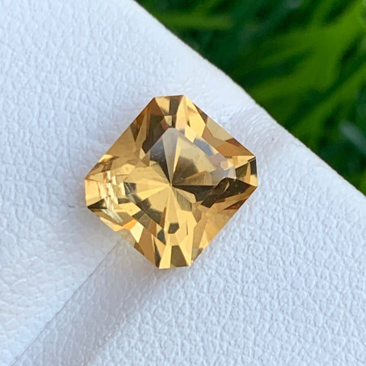 Faceted Citrine from Brazil, Fancy Emerald Cut 2.45 Cts