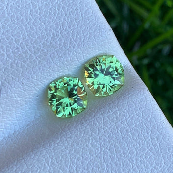 Yellow Peridot Pair for Jewelry, Marco Voltolini Design 1.25 Carats