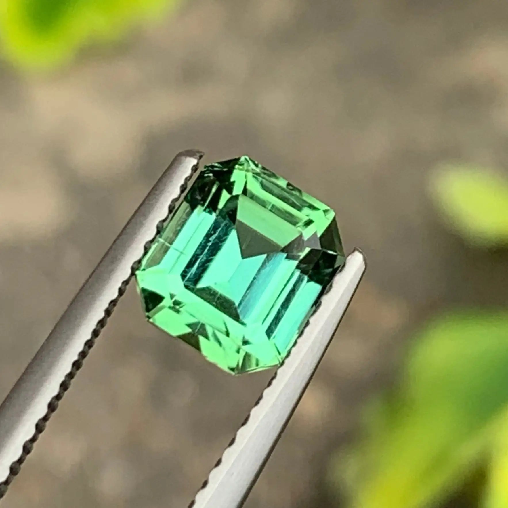 Natural Green Tourmaline from Afghanistan Cts, Emerald Cut