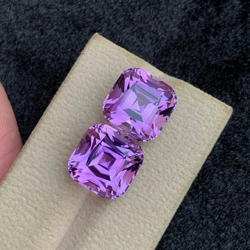 Natural Sphene and Pink Purple Amethyst Pairs: Cushion-Cut Gemstones Explained