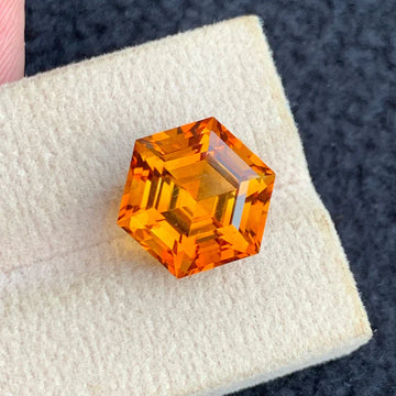 Natural Mandarin Citrine Princess Cut Gemstone Brazilian Mandarin Citrine Loose Stone