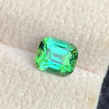 1.00 carat bluish green tourmaline cushion cut
natural Afghan forest green tourmaline gemstone