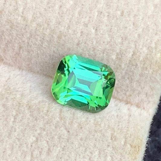1.00 carat bluish green tourmaline cushion cut
natural Afghan forest green tourmaline gemstone