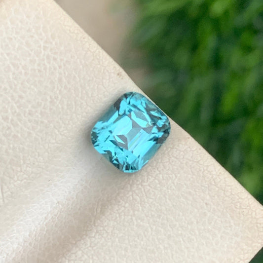 1.80 Carats Lagoon Tourmaline Cushion Cut Gemstone