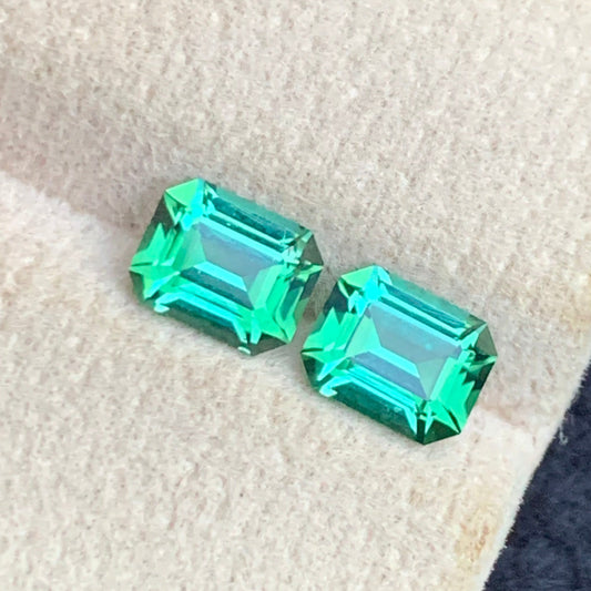 Bluish Green Tourmaline 
Bluish Green Tourmaline jewelry
1.85 carats bluish green tourmaline pair emerald cut natural stones
Afghan bluish green tourmaline gemstone pair loose stones