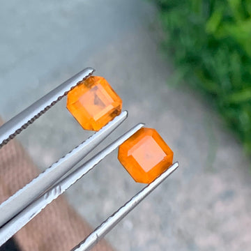 1.95 Carats Hessonite Garnet Pair Asscher Cut – Onestep Gems