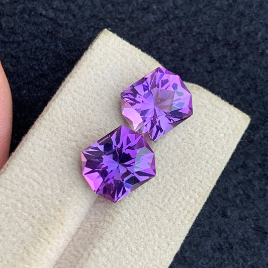Pink Purple Amethyst
Pink Purple Amethyst jewelry
11.10 carat natural amethyst pair fancy shape pink purple gemstones
Brazil amethyst gemstone pair loupe clean earrings stones