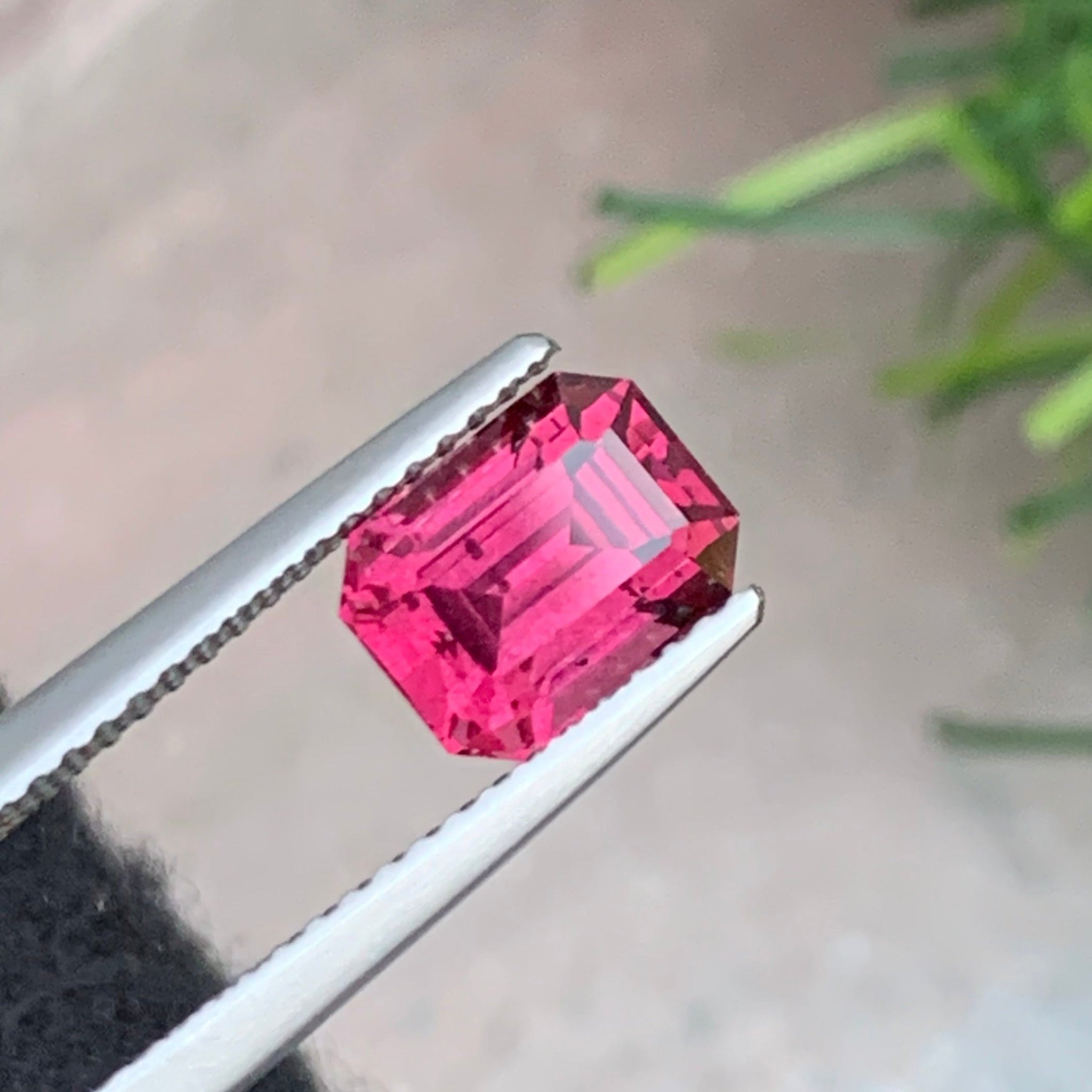 2.25 Carats Pinkish Red Garnet Emerald Cut Gemstone