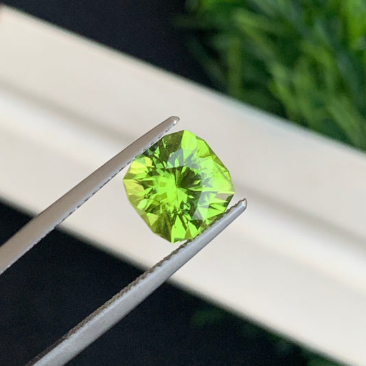 2.75 Carats Natural Green Peridot – Fancy Asscher Cut Loose Gemstone from Pakistan