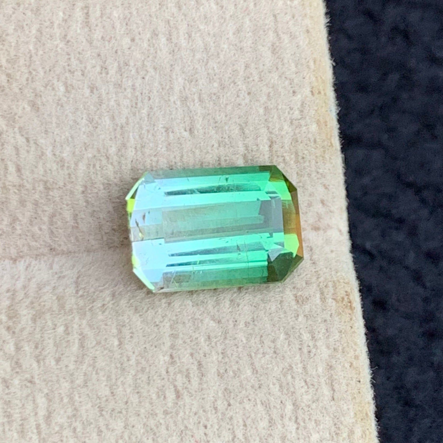 2.80 carat loose bicolor tourmaline gemstone
premium Afghan bicolor tourmaline close up