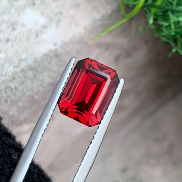 4.20 Carat Rhodolite Garnet Emerald Cut Gemstone USA