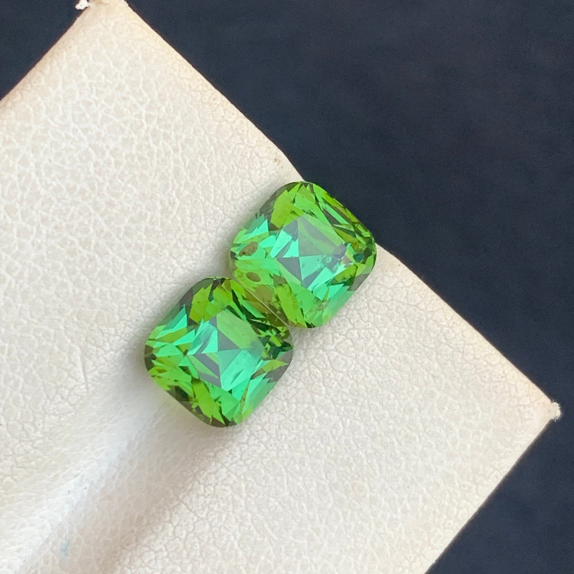 4.30 Carats Forest Green Tourmaline Earrings Pair