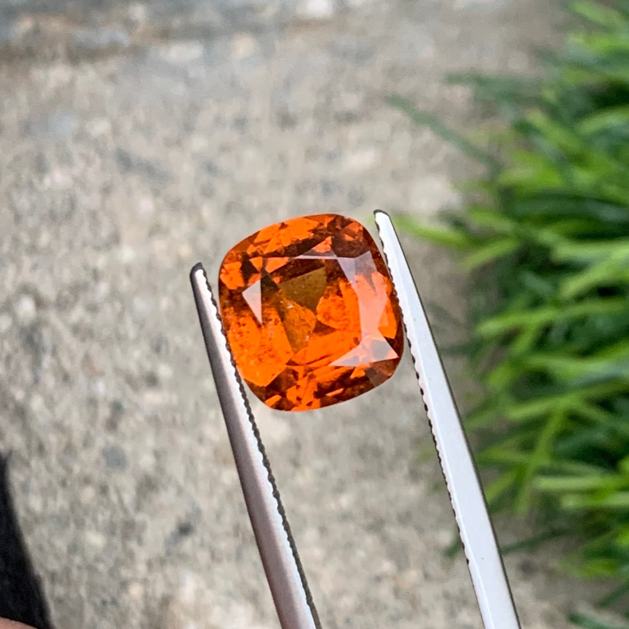 4.35 Carats Natural Hessonite Garnet Cushion Cut