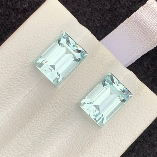 Aquamarine Gemstone 
Aquamarine Gemstone Jewelry
5.05 carat natural aquamarine pair baguette cut light blue gemstones
matched aquamarine gemstone pair for earrings Pakistan origin