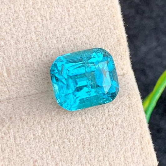 5.18 carat neon blue tourmaline cushion cut gemstone
Natural Afghan tourmaline loose gemstone VVS clarity
