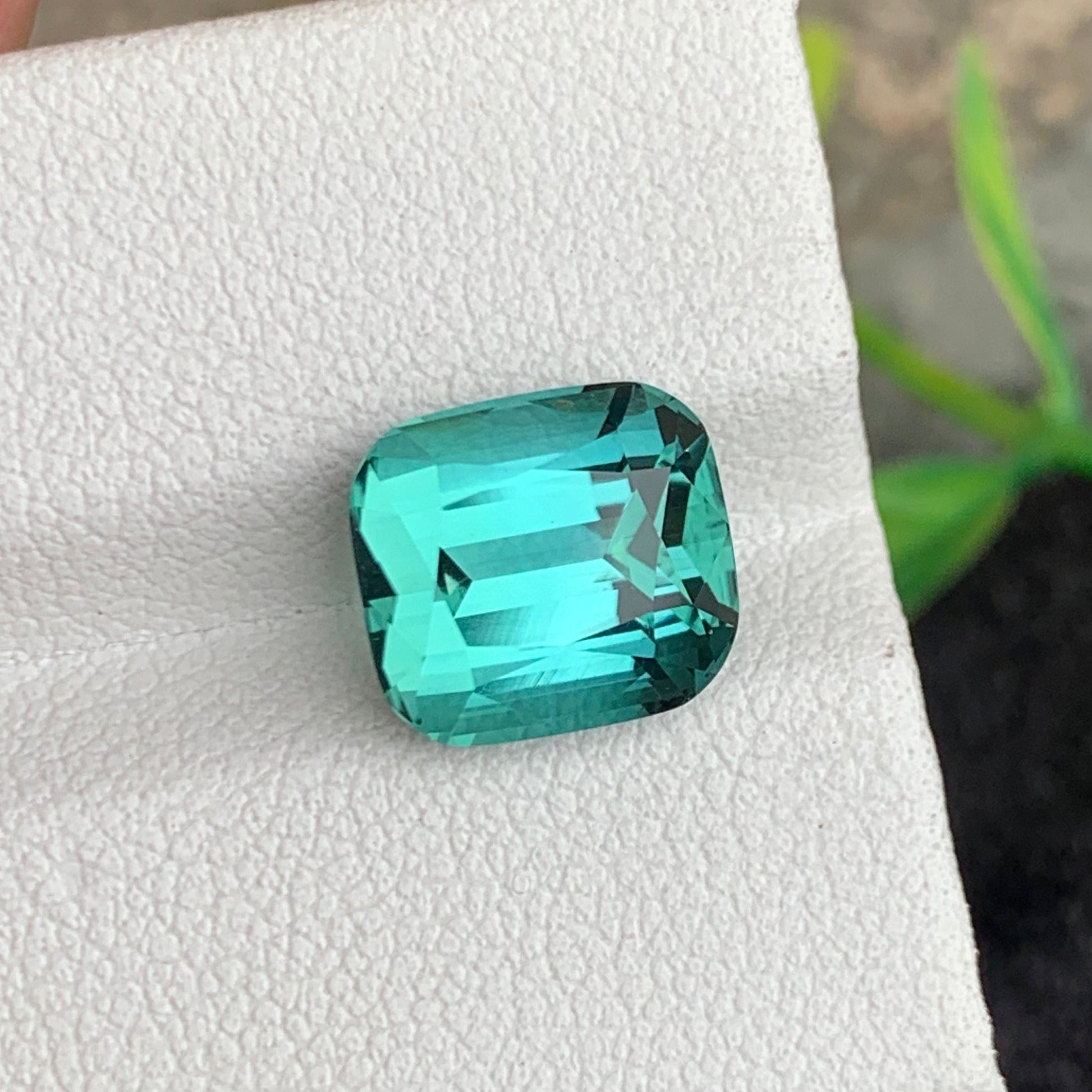 Lagoon Tourmaline gemstone
 Lagoon Tourmaline jewelry
5.40 Carats natural Lagoon Tourmaline cushion cut gemstone from Afghanistan