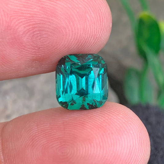 5.71 carats natural lagoon tourmaline cushion cut gemstone from Afghanistan