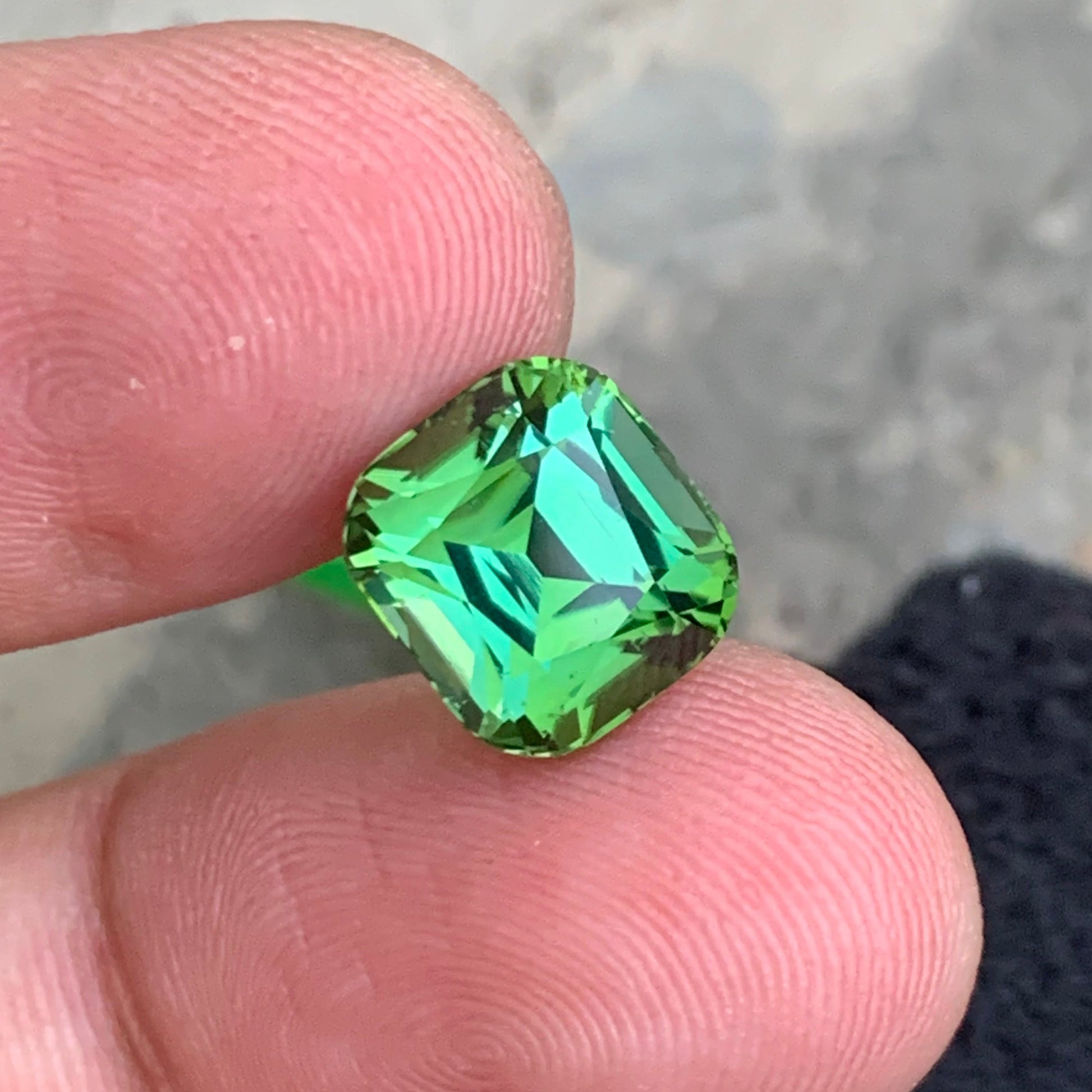 Bluish Green Tourmaline
6.05 carat bluish green tourmaline

mint green tourmaline cushion cut

natural afghan green tourmaline