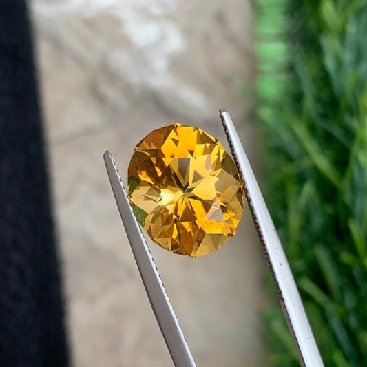 6.15 Carats Loose Yellow Citrine Gemstone – Oval Cut Orange Quartz from Brazil | OneStep Gems