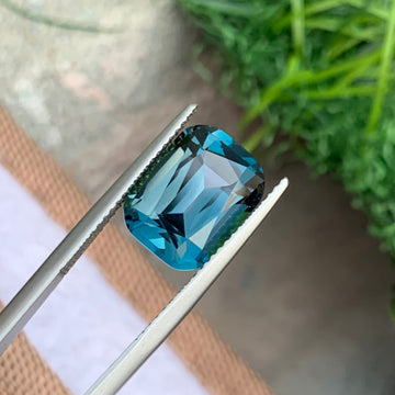 6.50 Carats London Blue Topaz Cushion Cut Loose Gemstone