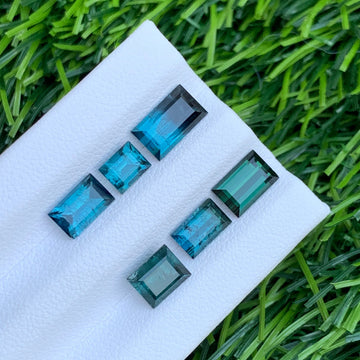 baguette shape tourmaline lot
6.50 carats mixed color tourmaline baguette lot