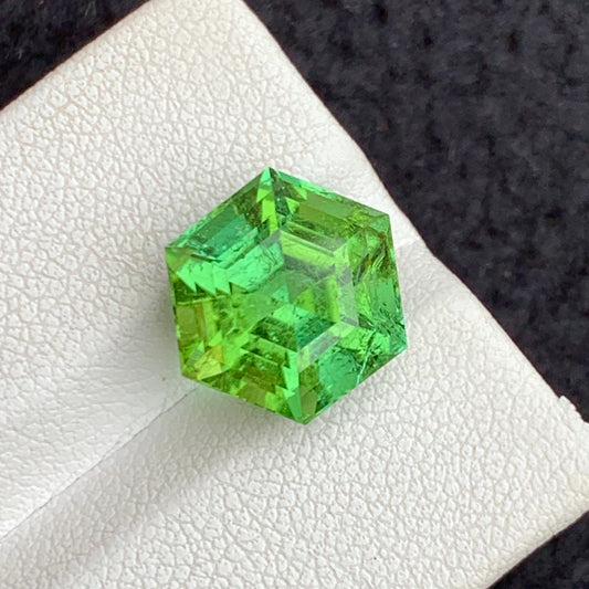 7 carat mint green tourmaline gemstone

hexagonal cut mint green tourmaline