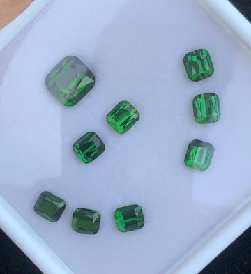 33.50 Carats Natural Green Tourmaline Gemstone Set with Cushion Shape for Jewelry