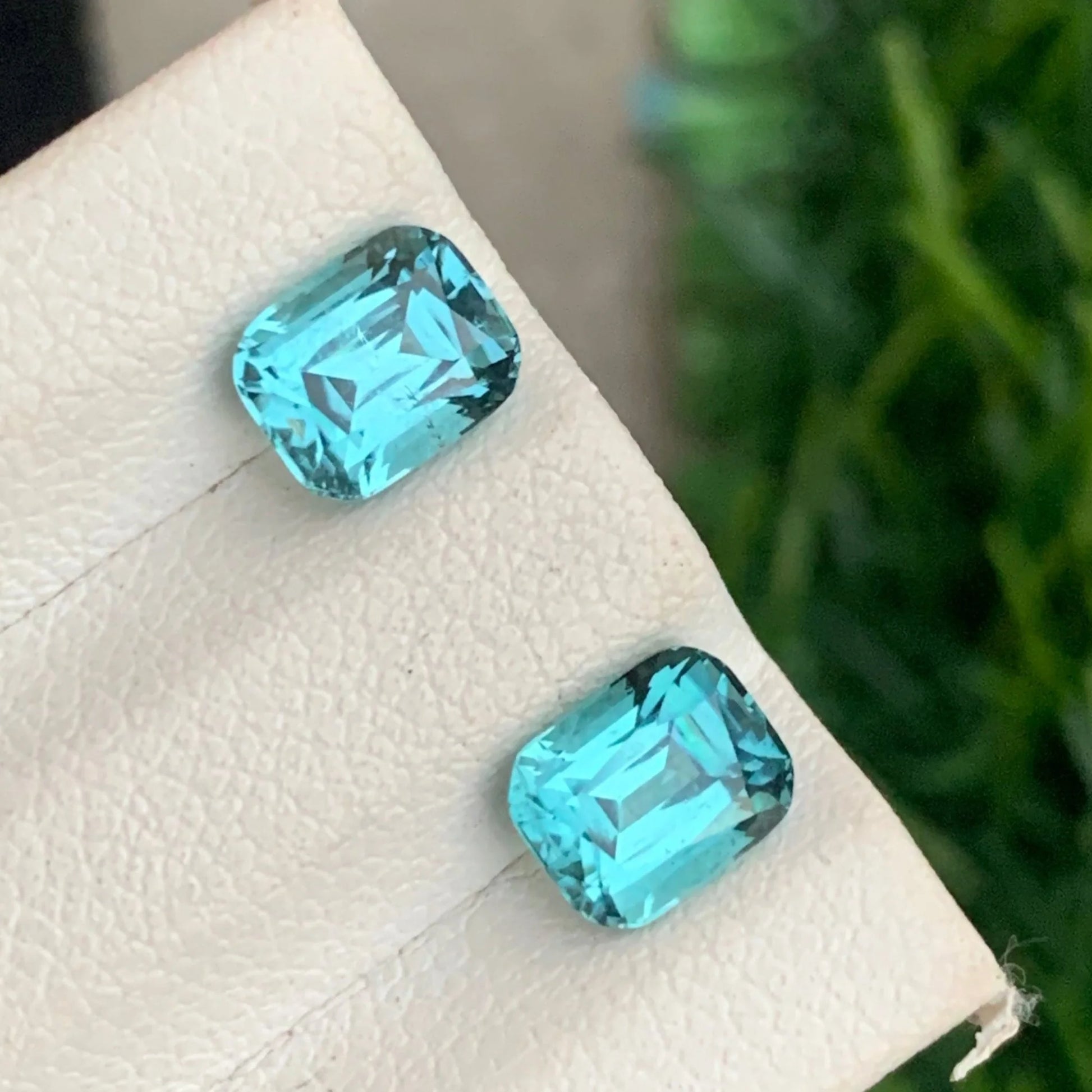 Afghan Neon Blue Tourmaline Earrings Pair