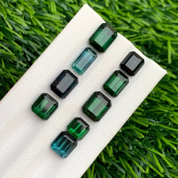 Natural Tourmaline Lot 17.40 Carats – Mixed Color Emerald Cut Stones for Fine Jewellery