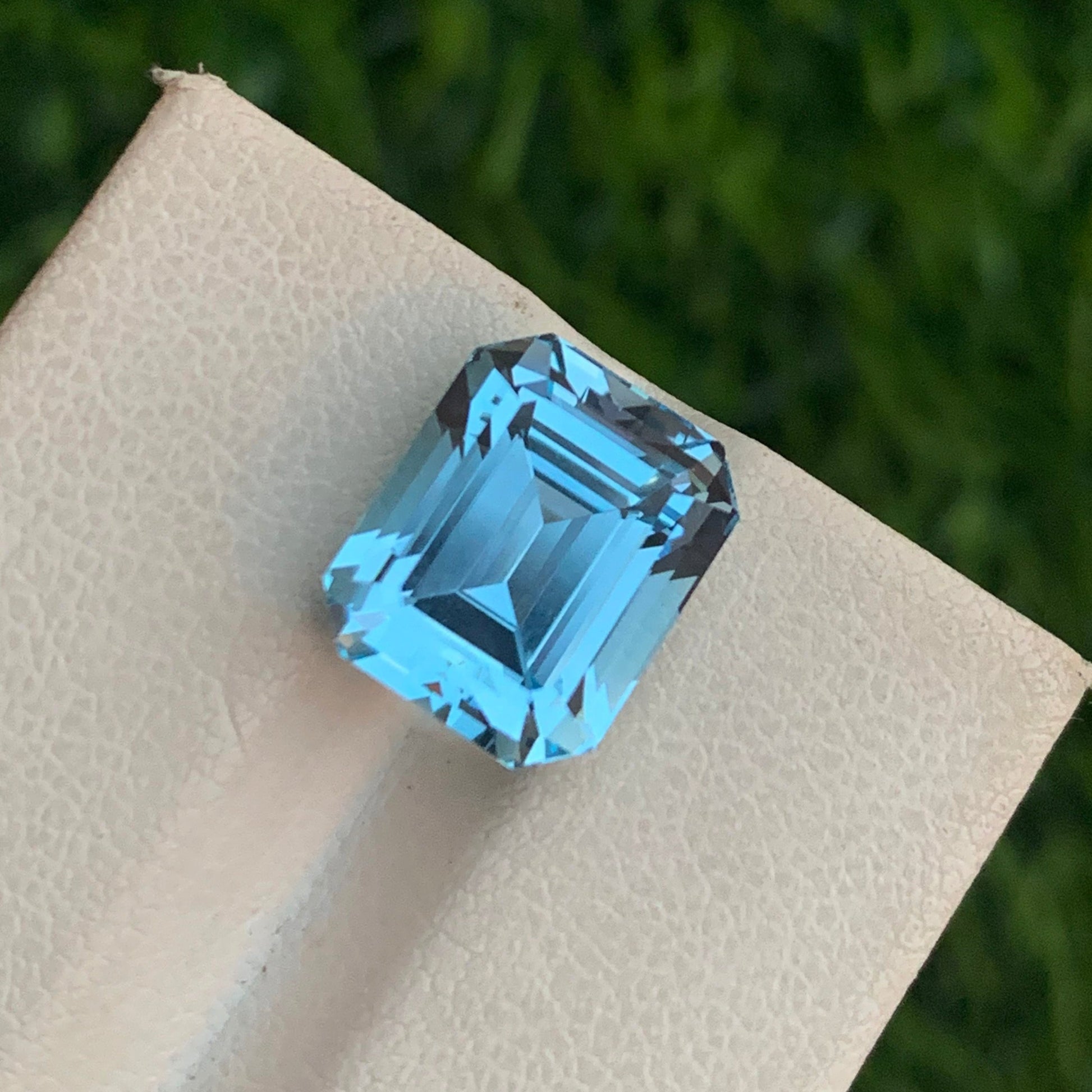 African Sky Blue Topaz Emerald Cut Stone