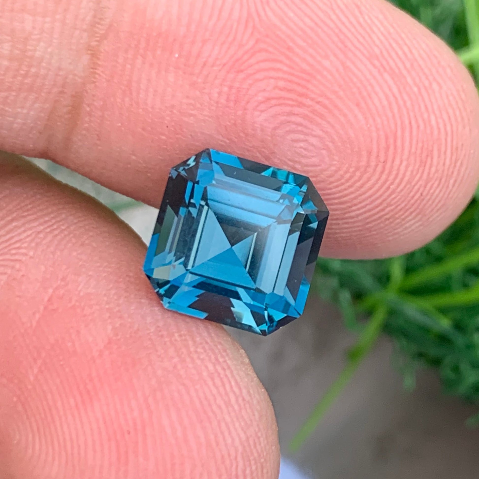 Asscher Cut Blue Topaz Loose Gemstone for Rings