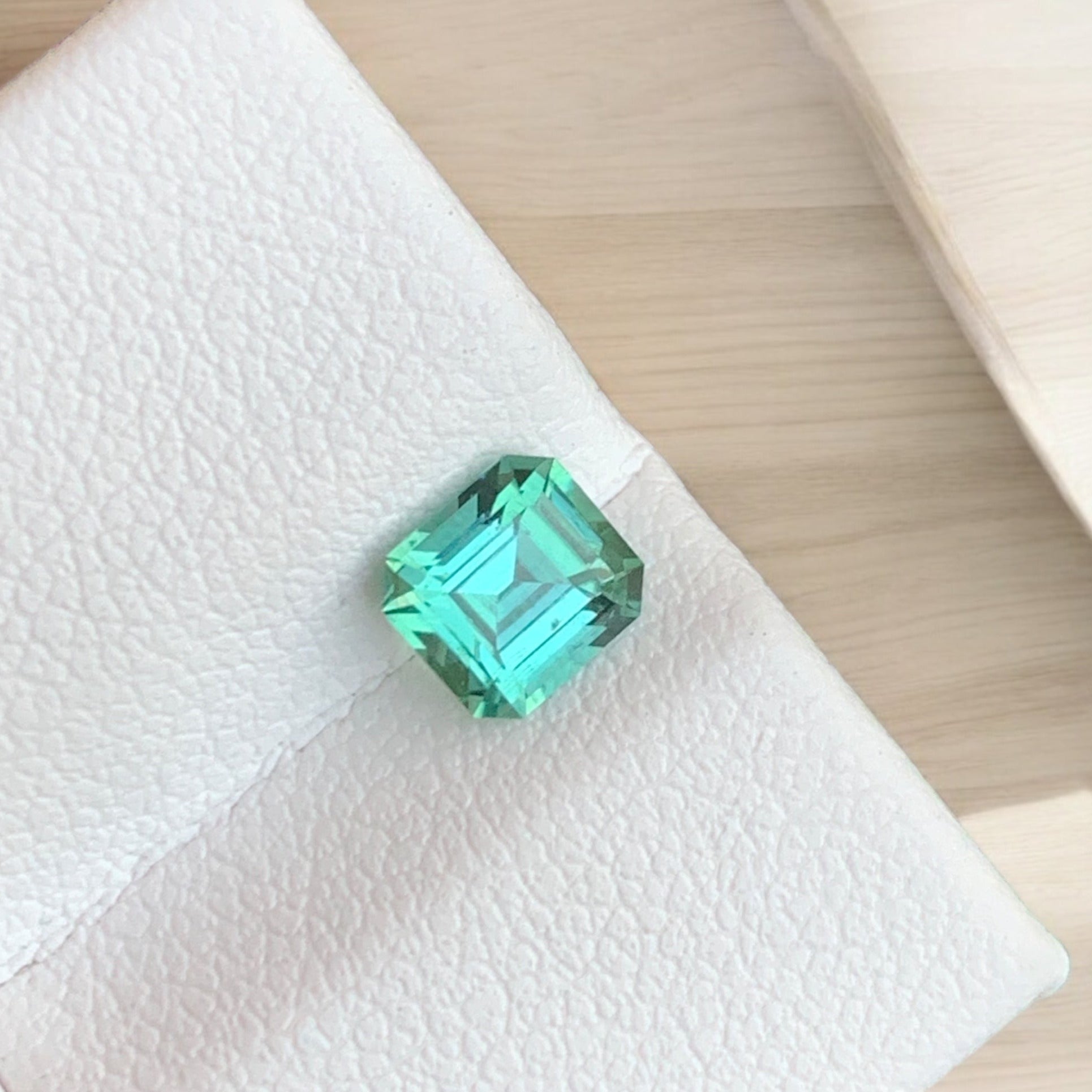 seafoam green stone
Asscher Cut Tourmaline Gem 