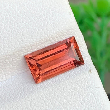 Red orange Tourmaline ring
Natural African Red Orange Tourmaline Gemstone
Baguette Cut Tourmaline Red Orange Stone