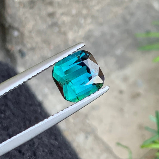 Bicolor Tourmaline Cushion Cut 1.95 Carats – Front View