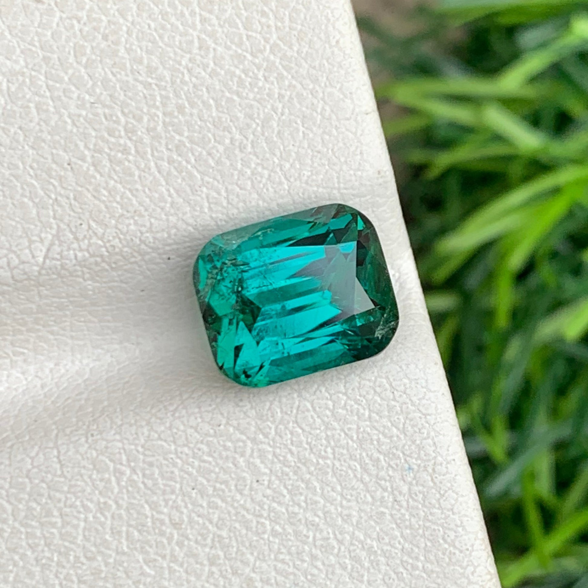 Bluish Green Tourmaline Cushion Cut 3.25 Carats