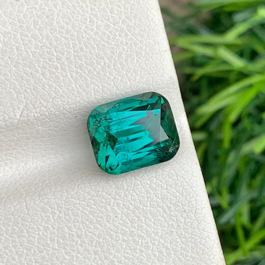 Bluish Green Tourmaline Cushion Cut 3.25 Carats